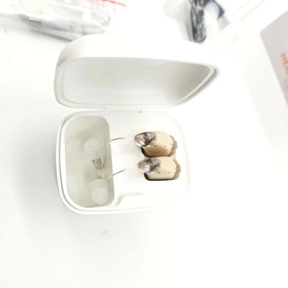Bigprot Rechargeable Digital Hearing Aids Noise Cancelling BTE Pair White - Picture 4 of 14